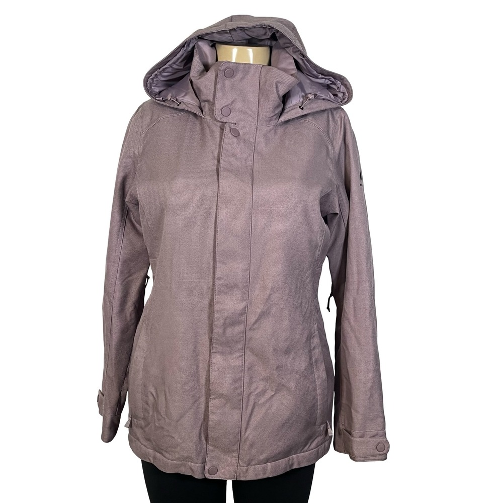 Burton Womens Snowboard Ski Jacket Mauve Purple Hooded Insulated Size Medium